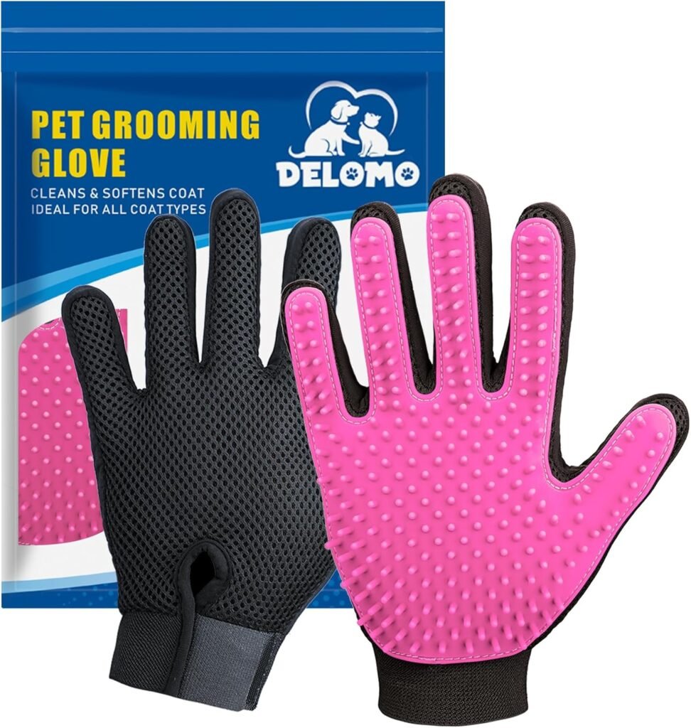 Delomo Pet Grooming Gloves — Best for Sensitive Dogs