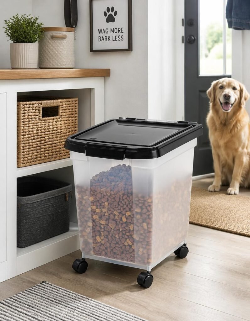 IRIS USA WeatherPro 10 lb dog food storage container