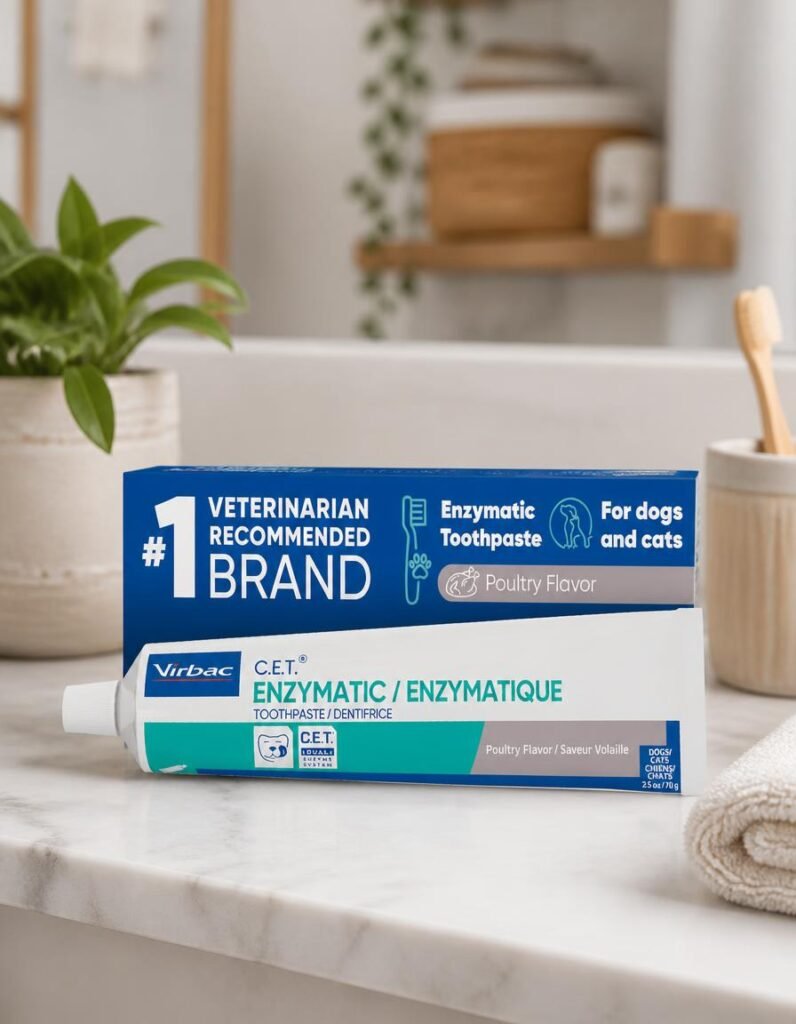 Virbac C.E.T. Enzymatic Toothpaste dog toothbrush kit