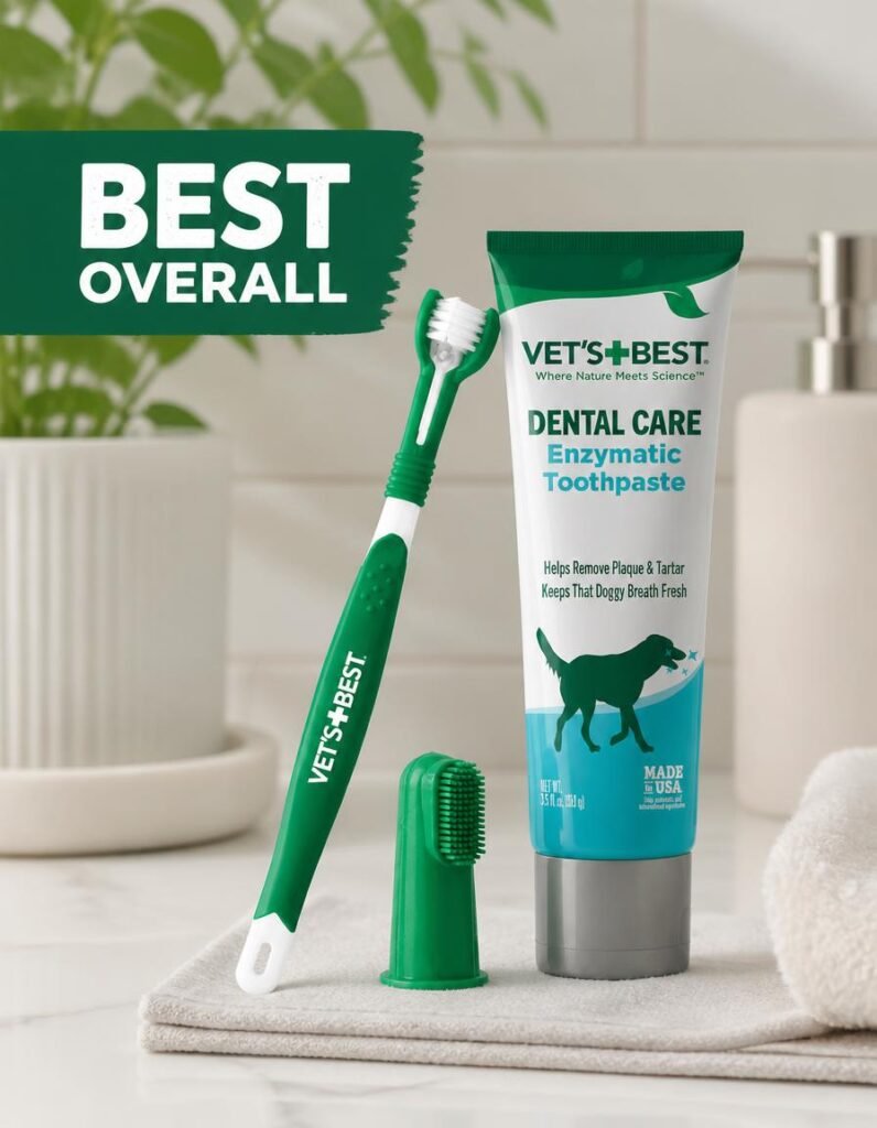 Vet's Best Enzymatic Dental Care Kit dog toothbrush kit