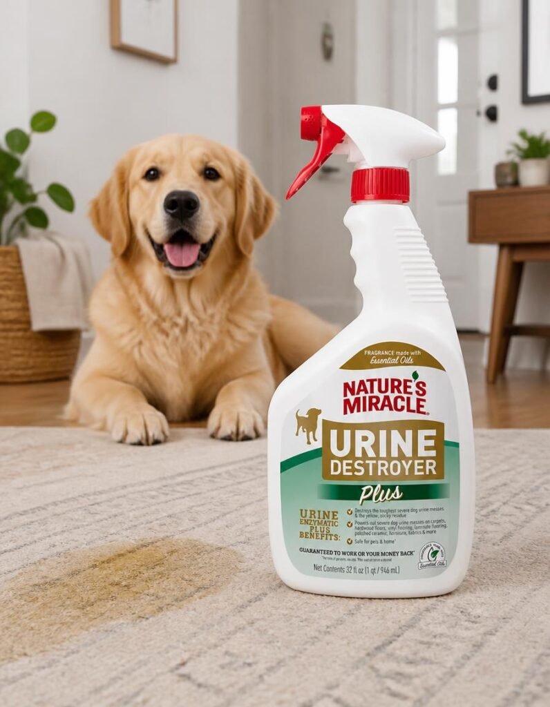 Nature's Miracle Dog Urine Destroyer Plus, 32 oz dog urine enzyme cleaner