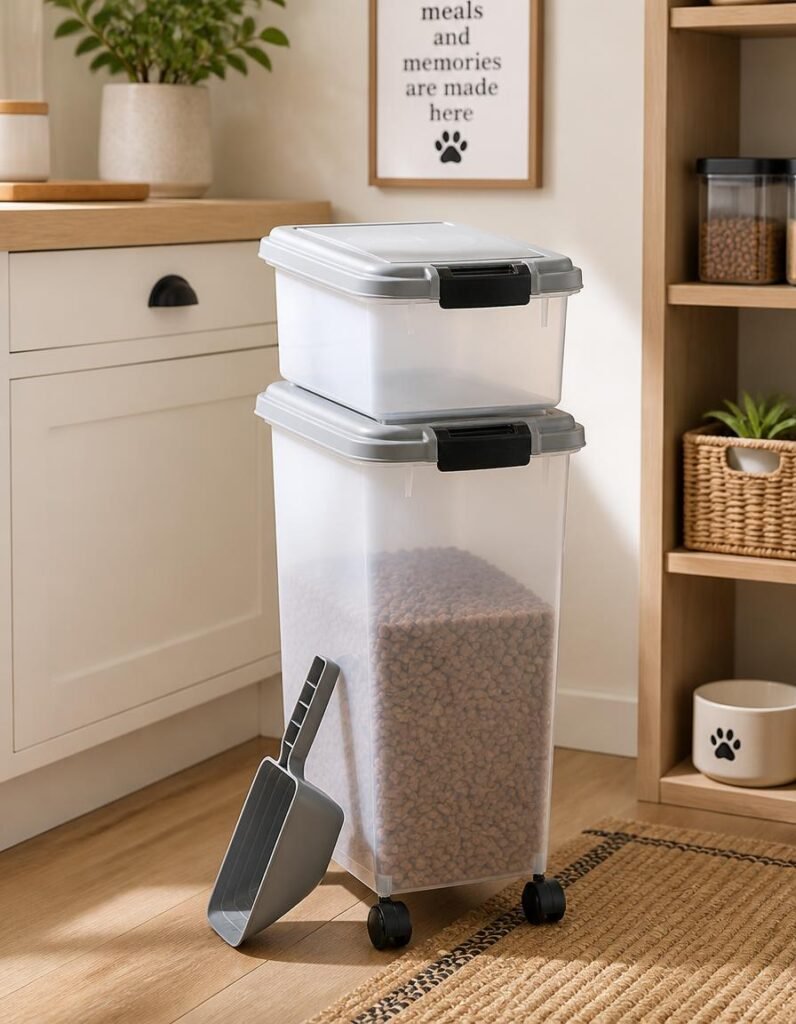 Amazon Basics 3-Piece Airtight Combo dog food storage container
