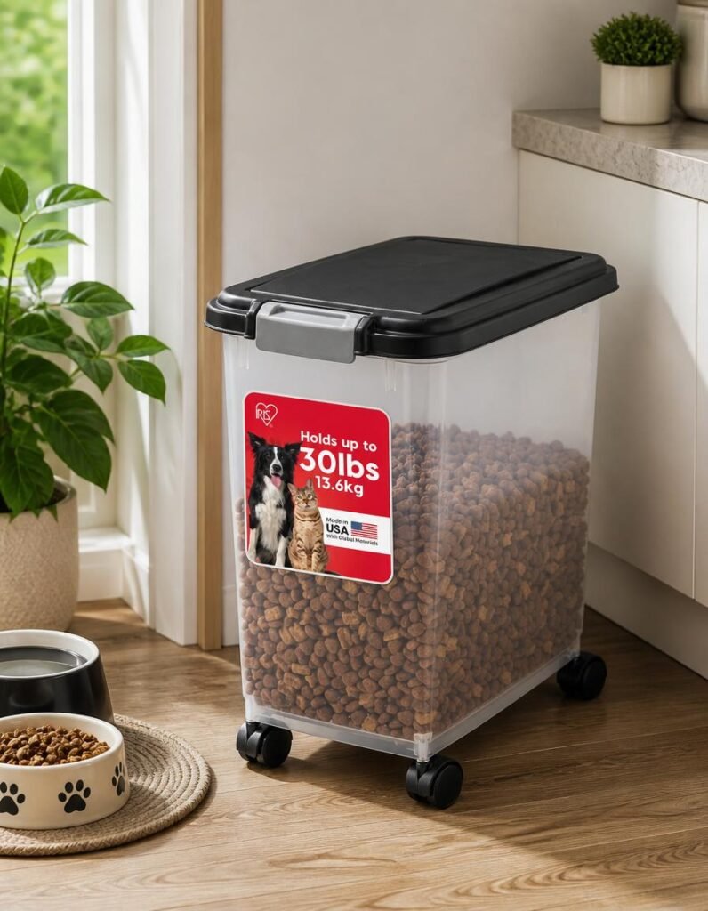 IRIS USA Airtight 30 lb with Wheels dog food storage container